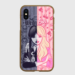 Чехол для iPhone XS Max матовый Барби и Уэнсдей - мои две личности: в стиле тату