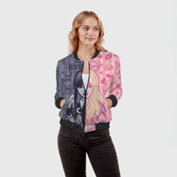 Женский бомбер 3D Барби и Уэнсдей - мои две личности: в стиле тату - фото 2