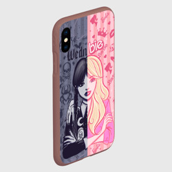 Чехол для iPhone XS Max матовый Барби и Уэнсдей - мои две личности: в стиле тату - фото 2