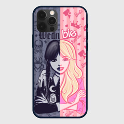 Чехол для iPhone 12 Pro Барби и Уэнсдей - мои две личности: в стиле тату