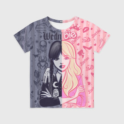 Детская футболка 3D Барби и Уэнсдей - мои две личности: в стиле тату