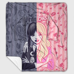 Плед с рукавами Барби и Уэнсдей - мои две личности: в стиле тату