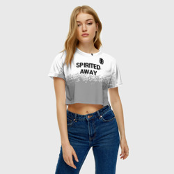 Женская футболка Crop-top 3D Spirited Away glitch на светлом фоне: символ сверху - фото 2