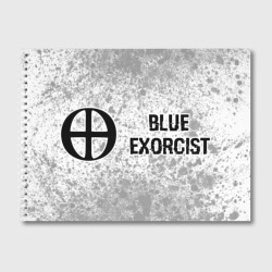 Альбом для рисования Blue Exorcist glitch на светлом фоне: надпись и символ