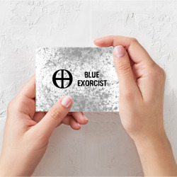 Поздравительная открытка Blue Exorcist glitch на светлом фоне: надпись и символ - фото 2