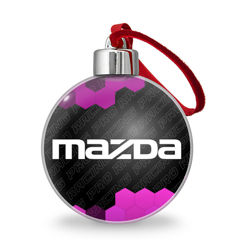 Ёлочный шар Mazda pro racing: надпись и символ