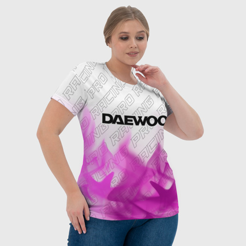 Женская футболка 3D Daewoo pro racing: символ сверху, цвет 3D печать - фото 6