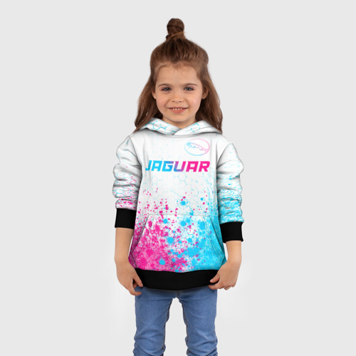 Детская толстовка 3D Jaguar neon gradient style: символ сверху, цвет черный - фото 4