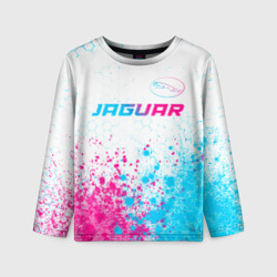 Детский лонгслив 3D Jaguar neon gradient style: символ сверху