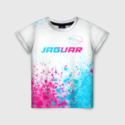 Детская футболка 3D Jaguar neon gradient style: символ сверху