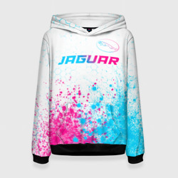 Женская толстовка 3D Jaguar neon gradient style: символ сверху