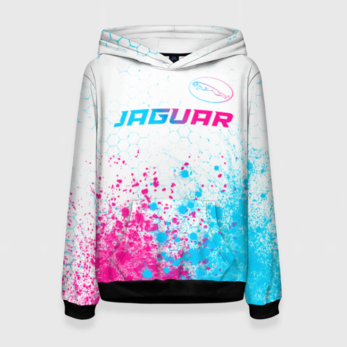 Женская толстовка 3D Jaguar neon gradient style: символ сверху, цвет 3D печать