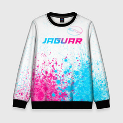 Детский свитшот 3D Jaguar neon gradient style: символ сверху