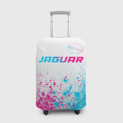 Чехол для чемодана 3D Jaguar neon gradient style: символ сверху