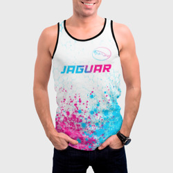 Мужская майка 3D Jaguar neon gradient style: символ сверху - фото 2