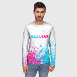 Мужской лонгслив 3D Jaguar neon gradient style: символ сверху - фото 2