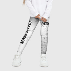 Детские леггинсы 3D Mass Effect glitch на светлом фоне: надпись, символ - фото 2