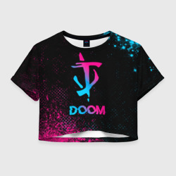 Женская футболка Crop-top 3D Doom - neon gradient