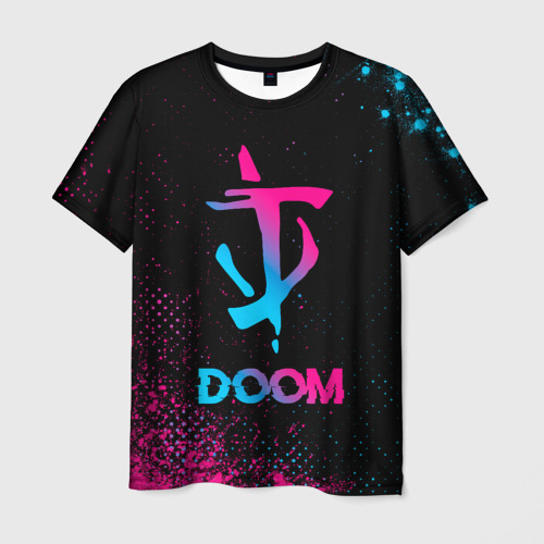 Мужская футболка 3D Doom - neon gradient, цвет 3D печать
