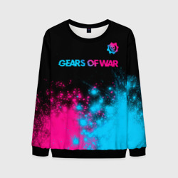 Мужской свитшот 3D Gears of War - neon gradient: символ сверху