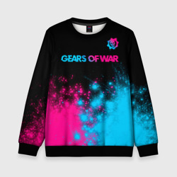 Детский свитшот 3D Gears of War - neon gradient: символ сверху