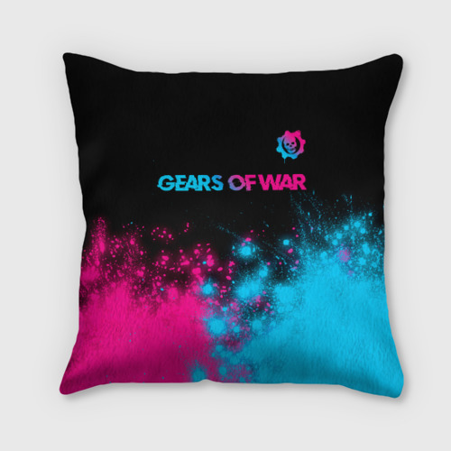 Подушка 3D Gears of War - neon gradient: символ сверху