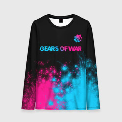 Мужской лонгслив 3D Gears of War - neon gradient: символ сверху