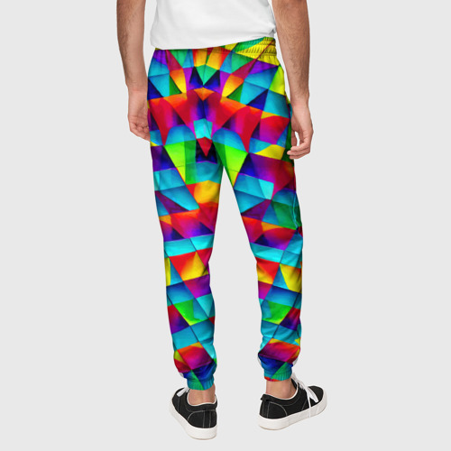 Мужские брюки 3D с принтом Абстрактный зеркальный паттерн, вид сзади #2