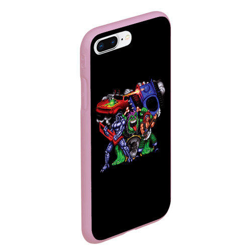 Чехол для iPhone 7Plus/8 Plus матовый Гонки под рок-н-ролл, цвет розовый - фото 3