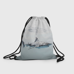 Рюкзак-мешок 3D Акула большая белая в толще воды 