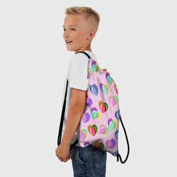 Рюкзак-мешок 3D Цветные сердечки  - фото 2