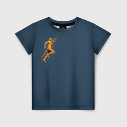 Детская футболка 3D золотой бегущий человек 