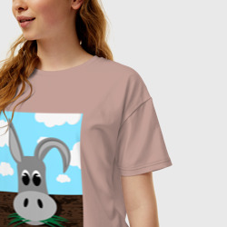 Женская футболка хлопок Oversize Cartoon ослик Иа  - фото 2