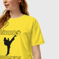 Женская футболка хлопок Oversize Женское тхэквондо - фото 2