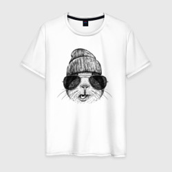 Мужская футболка хлопок Морская свинка в очках