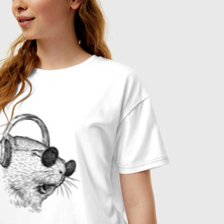 Женская футболка хлопок Oversize Морская свинка DJ - фото 2