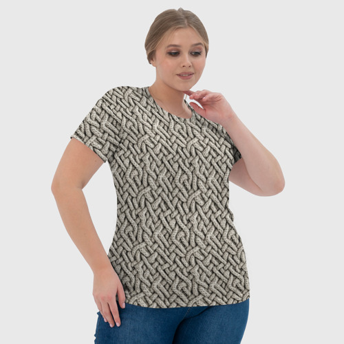 Женская футболка 3D с принтом Вязанный стиль  пряжа, фото #4