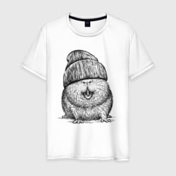 Мужская футболка хлопок Морская свинка на стиле