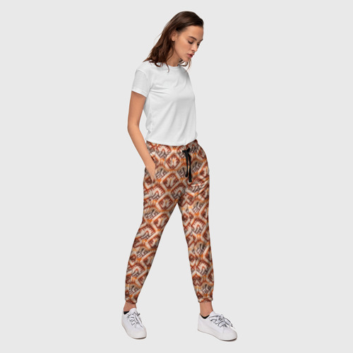 Женские брюки 3D с принтом Стиль пряжи текстура, вид сбоку #3