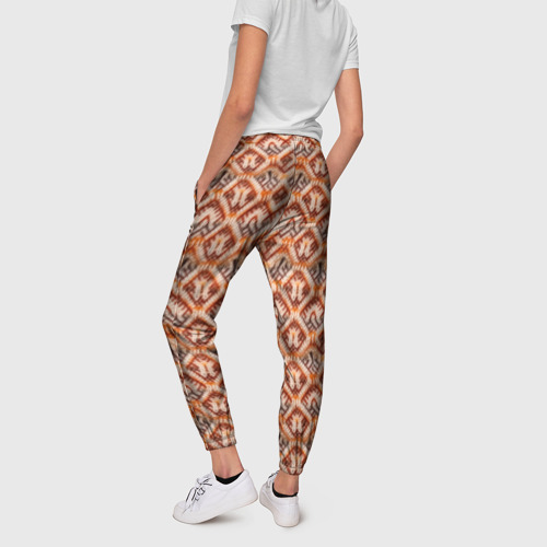 Женские брюки 3D с принтом Стиль пряжи текстура, вид сзади #2