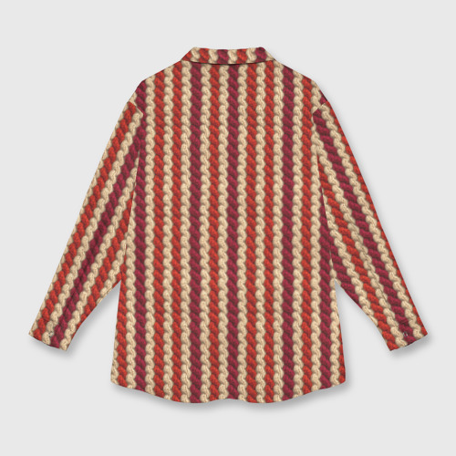 Женская рубашка oversize 3D с принтом Вязанный стиль  полоски, вид сзади #1