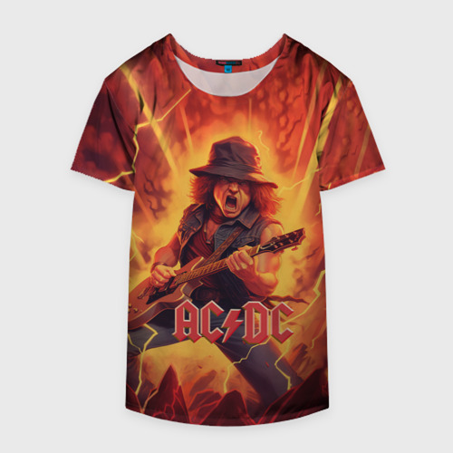 Накидка на куртку 3D ACDC rock music fire, цвет 3D печать - фото 4