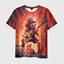 Мужская футболка 3D ACDC fire  rock