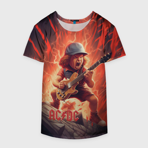 Накидка на куртку 3D ACDC fire  rock, цвет 3D печать - фото 4