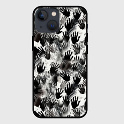 Чехол для iPhone 13 mini Черно-белые руки с ладонями