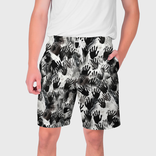 Мужские шорты 3D Черно-белые руки с ладонями, цвет 3D печать
