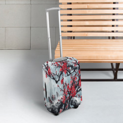 Чехол для чемодана 3D Лепестки цветущей вишни - сакура - фото 2