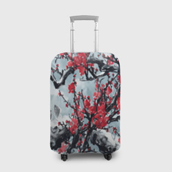 Чехол для чемодана 3D Лепестки цветущей вишни - сакура