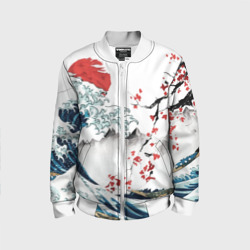Детский бомбер 3D Хокусай большая волна в Канагаве - пародия укиё