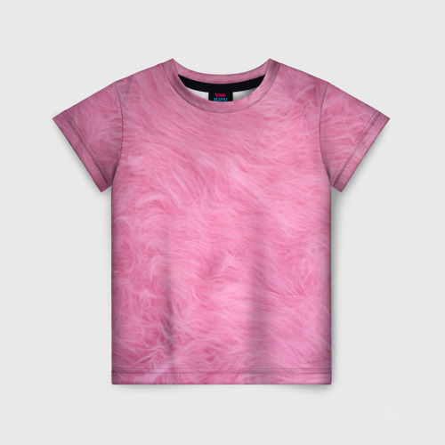 Детская футболка 3D с принтом Розовая шерсть, вид спереди #2